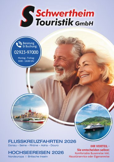 Kreuzfahrten 2026 inkl. Haustürabholung
(Zum Vorbestellen: Versand Oktober 2025)